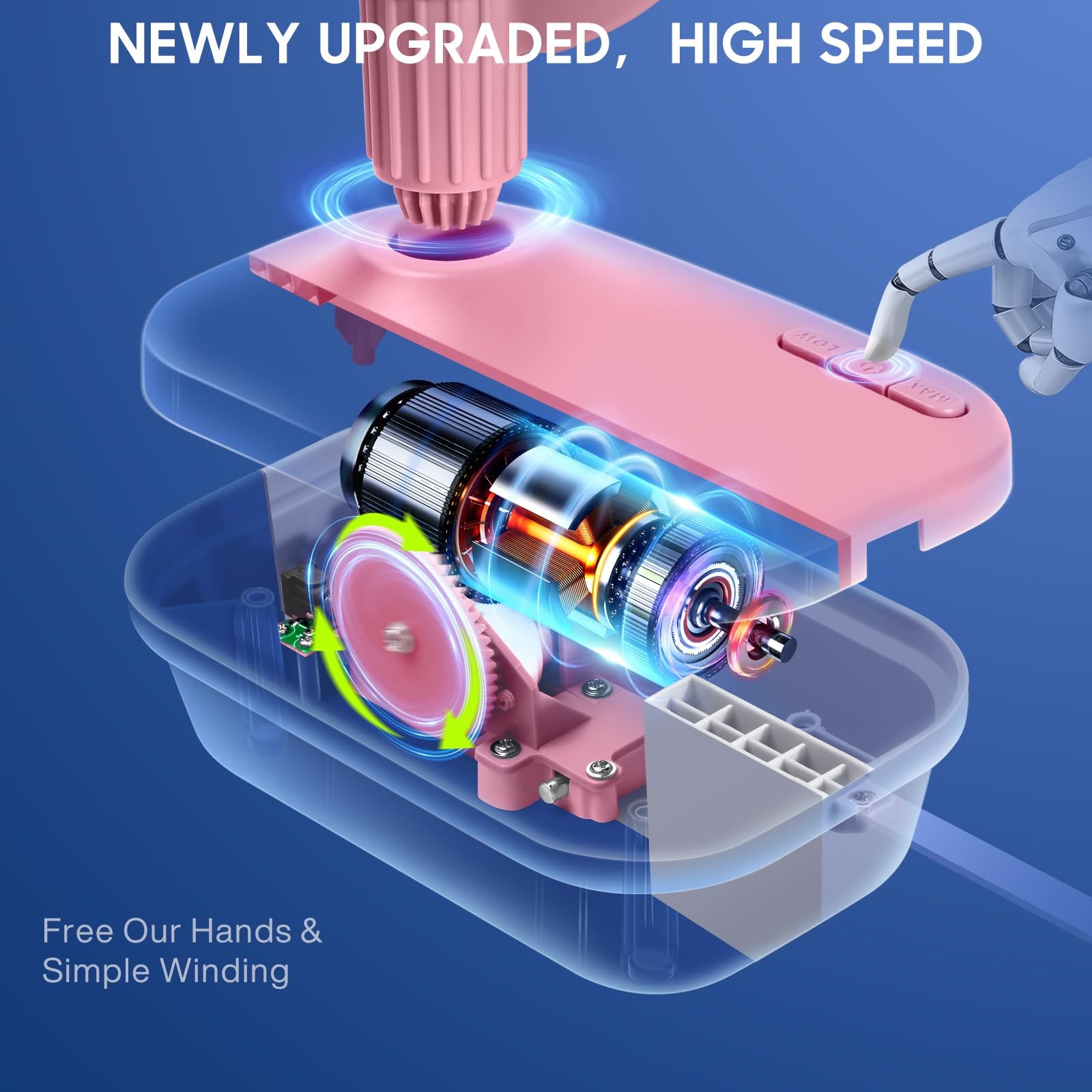 Electric Yarn Winder, 2026 Upgrade High-Speed Automatic Yarn Ball Winder with 3