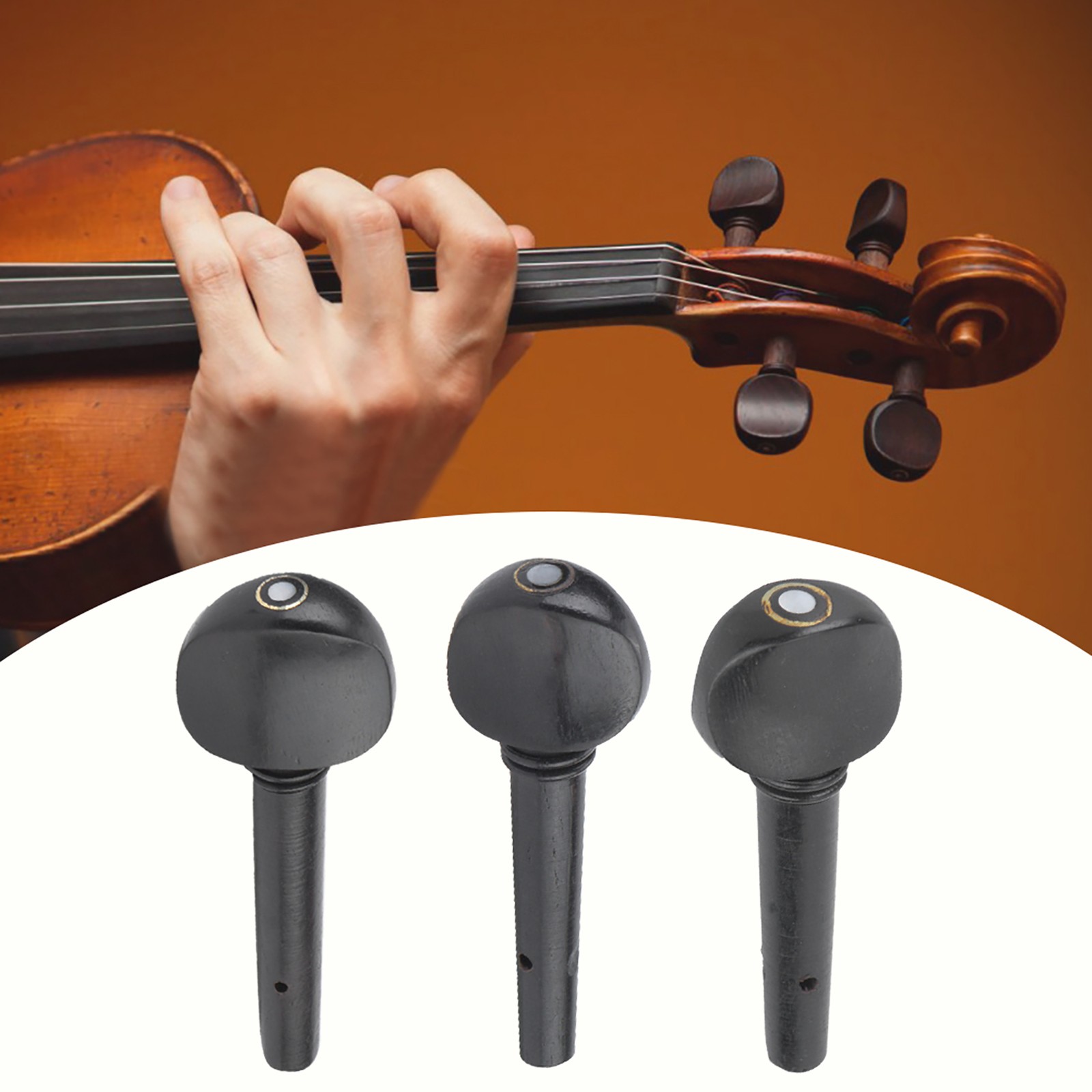 4 Pcs Quality Violin Strings Shaft Tuning Pegs Accessories Ebony Solid Wood