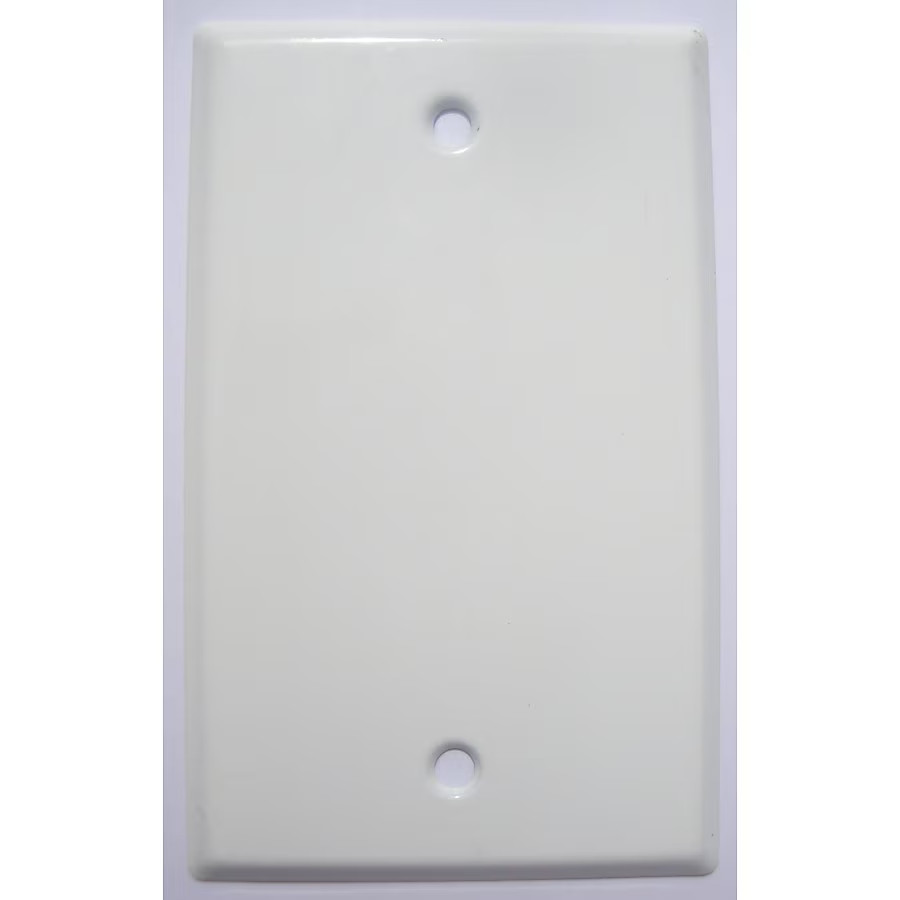 Mulberry 1 -Gang Standard Size White Steel Indoor Blank Wall Plate