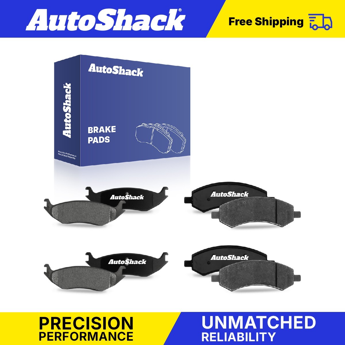 Front Rear Ceramic Brake Pad Set for 2011-2018 Ram 1500 2006-2010 Dodge Ram 1500