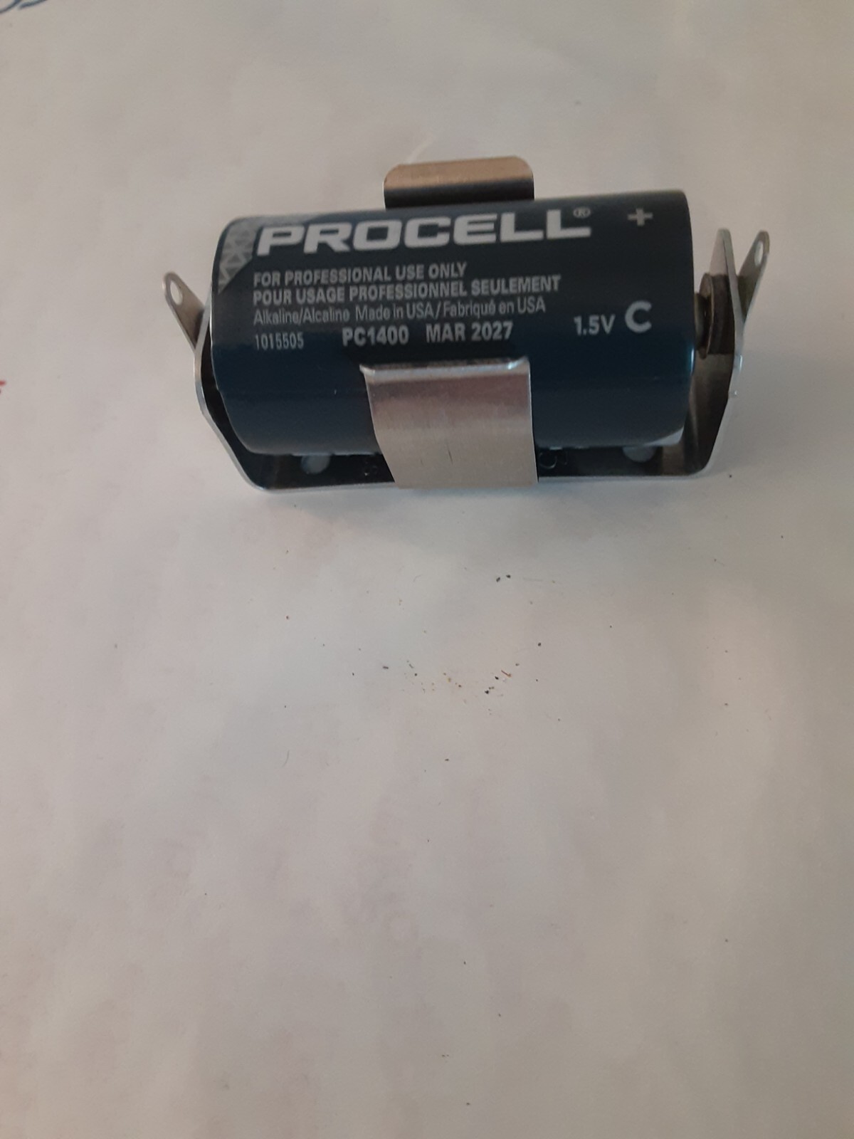 SS METAL HOLDER TO REPLACE DAMAGE SPRING(HARDWARE) C BATTERY ON HEATHKIT VTVM.