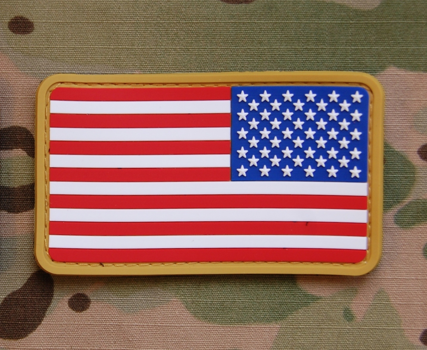 -USA US Stars & Stripes Reverse Flag Uniform Patch MilSpec PVC Rubber Patch Hook