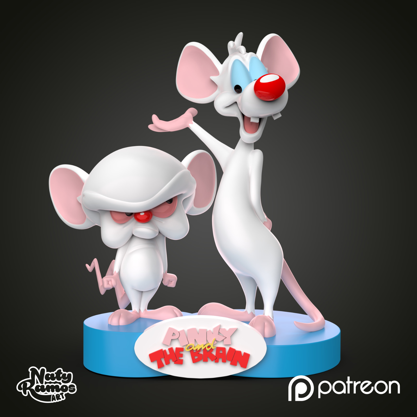 UNPAINTED Pinky & the Brain Animaniacs 3D Printed Model Kit NR