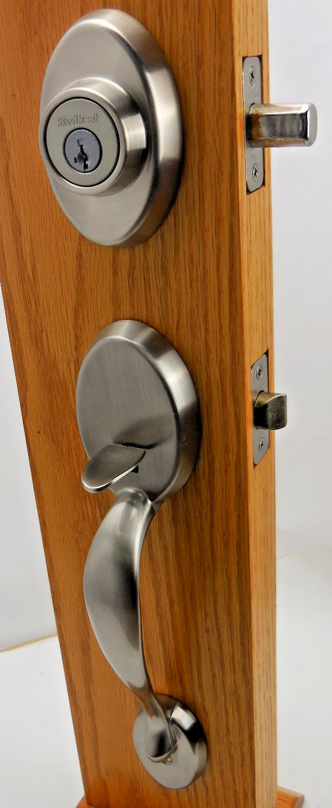 Kwikset Chelsea Handleset with Juno Knob Satin Nickel 800CEXJ15 #6vn