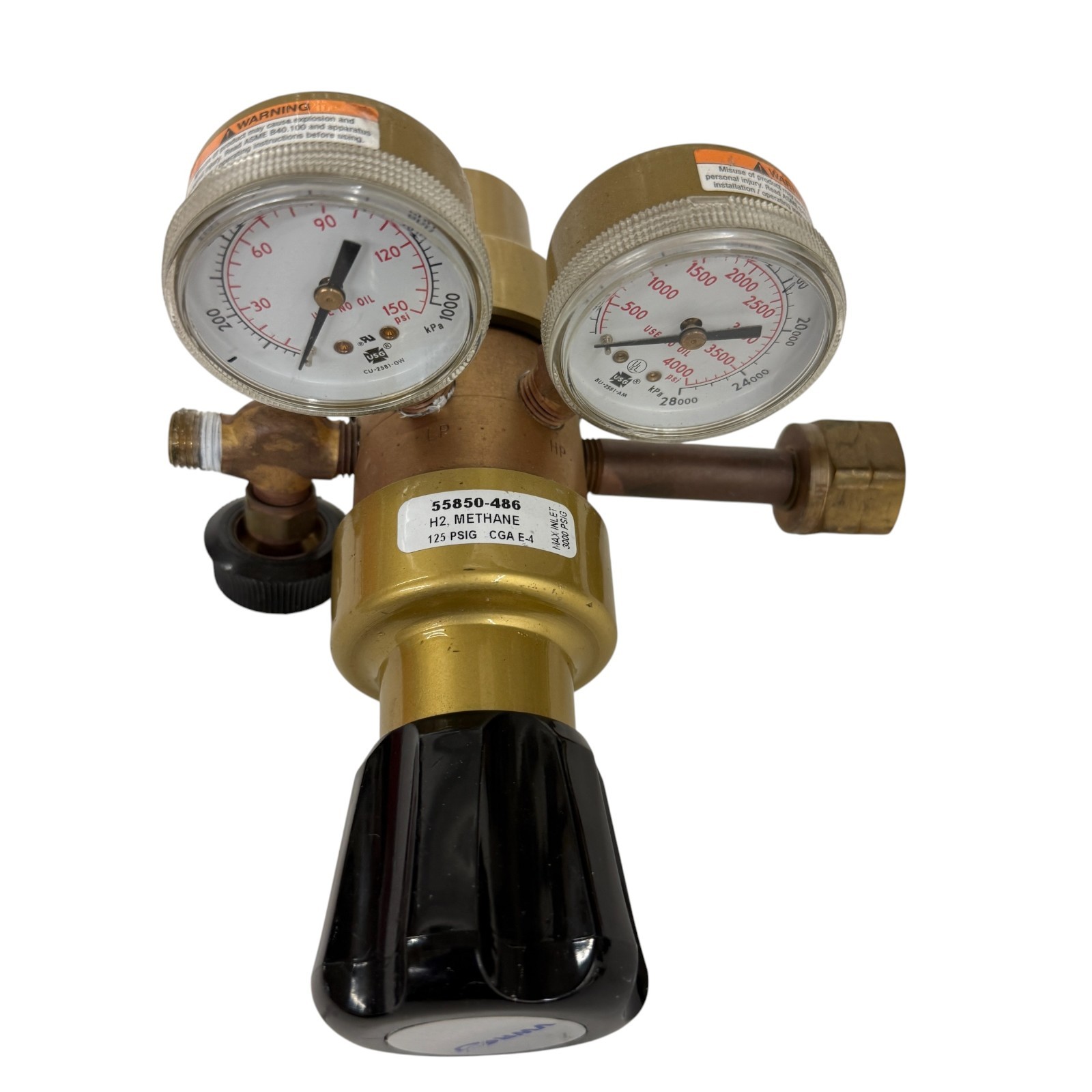 VWR 55850-486 Dual Stage Gas Regulator H2 Hydrogen Methane 3000 PSIG Max Inlet
