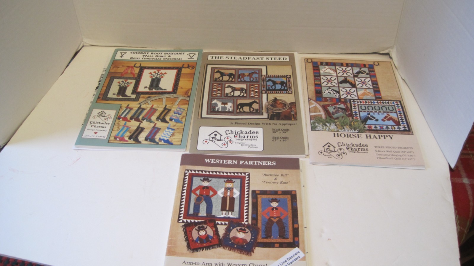 Lot of 4 Chickadee Charms Western Patterns Quilt Wallhangings , etc.