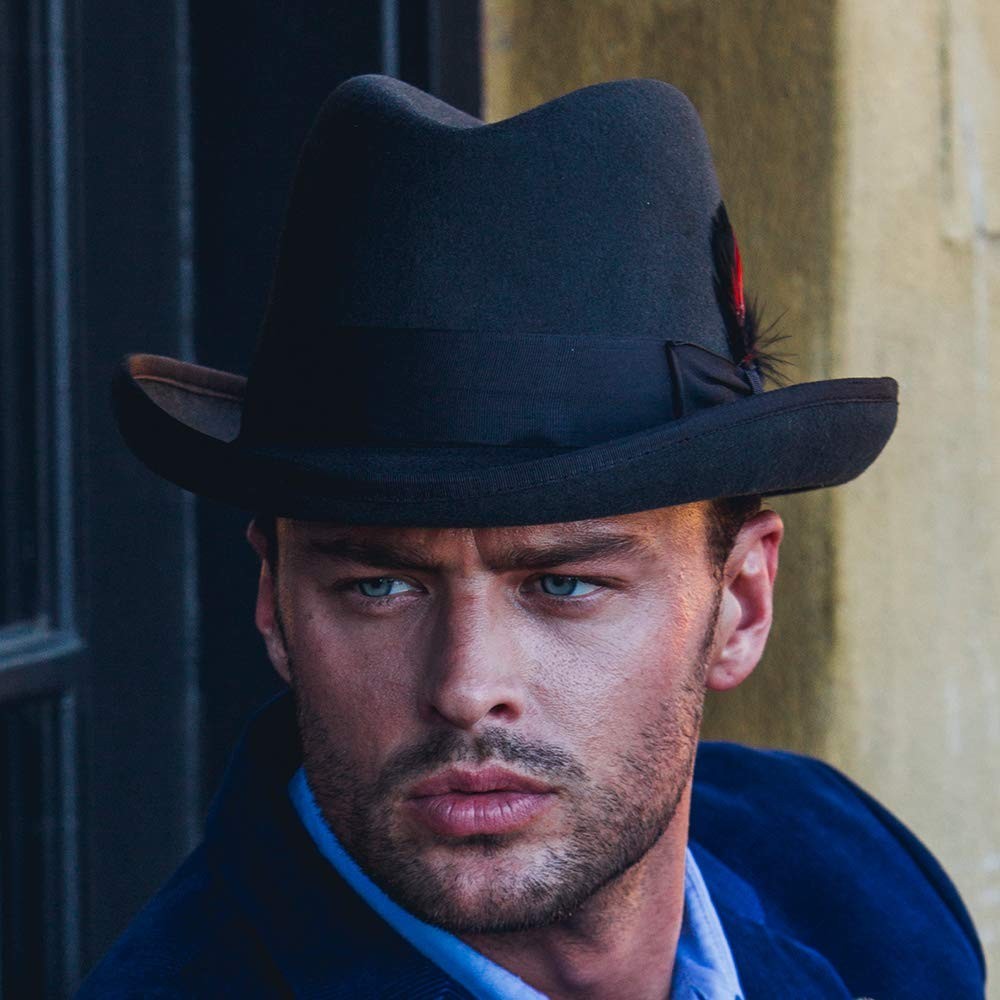 Classic Men‘s Capelo Dress Formal Hat Australian Wool Homburg Godfather