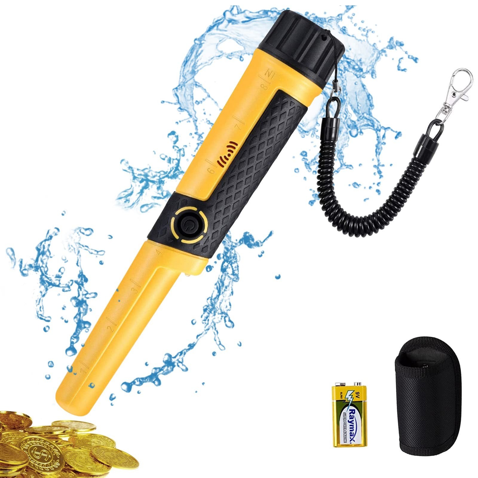 SAKOBS Handheld Pinpointer Metal Detector, Waterproof Metal Detecting Wand wi...