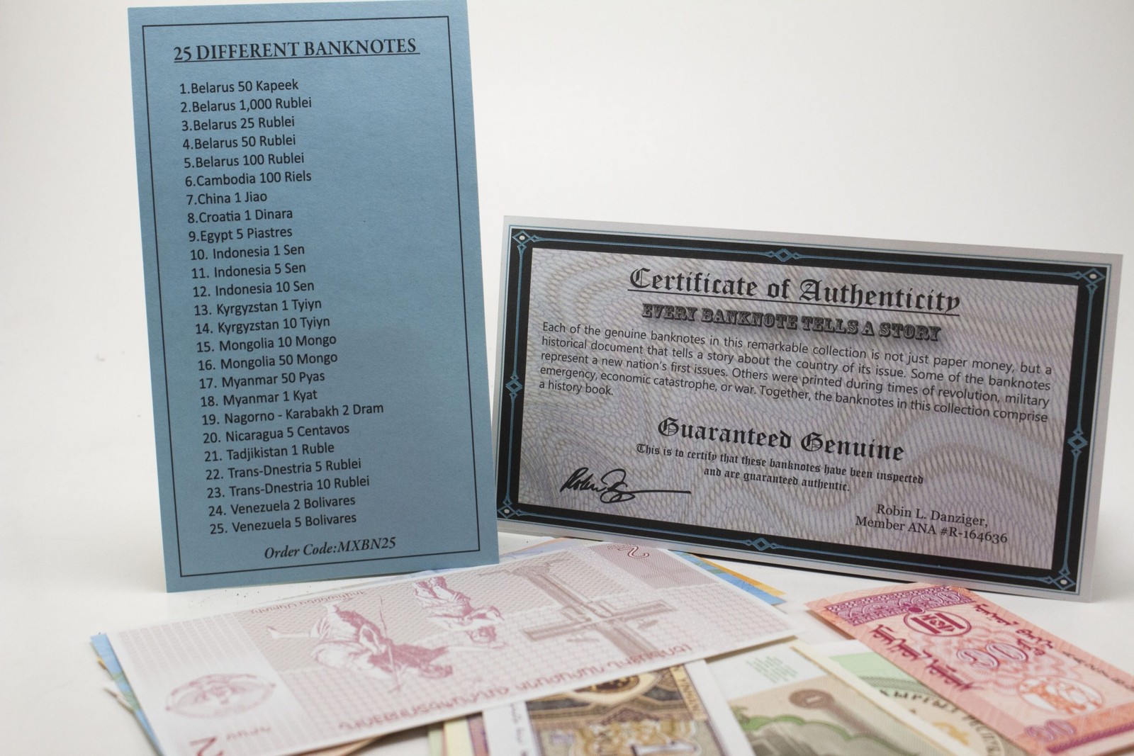 25 Different Uncirculated Banknotes Collection Set Free Shipping!