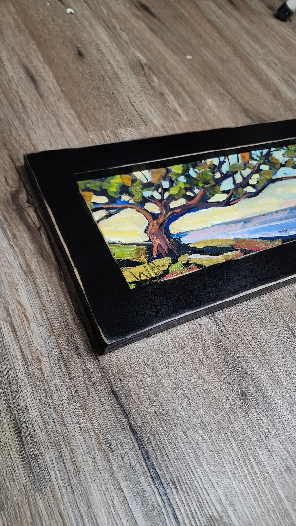 FRAME Only 2.25" Profile Solid wood Black Finish Frame for Hawkins Art Paintings