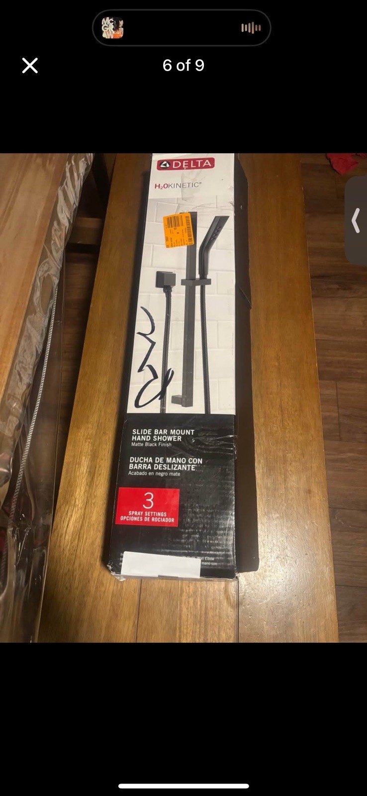 Delta 3 Spray Pattern Slide Bar Hand Shower