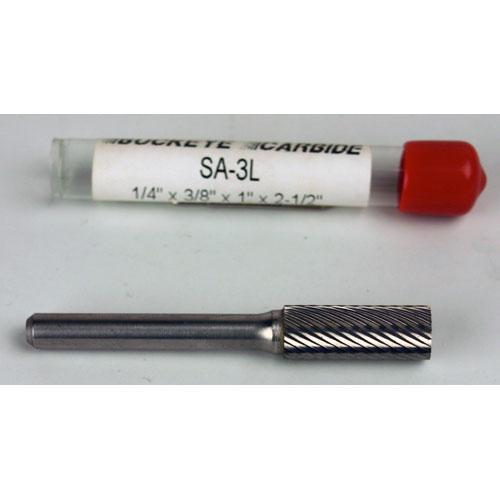 Carbide Burr (SA-3L) Cylindrical - Single Cut - 1/4 x 3/8 x 1 x 2 1/2