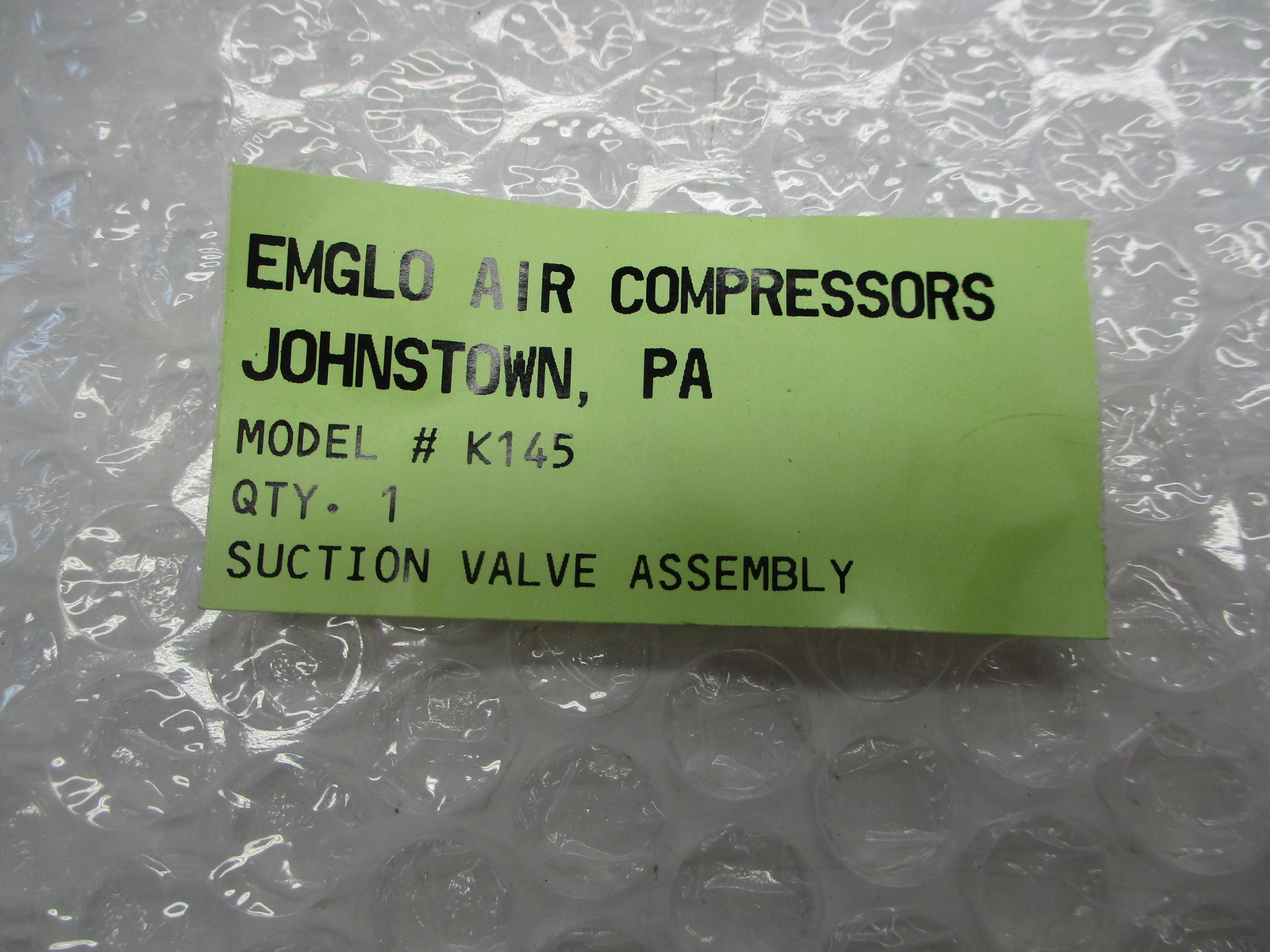 EMGLO K145 VALVE ASSEMBLY NSNP