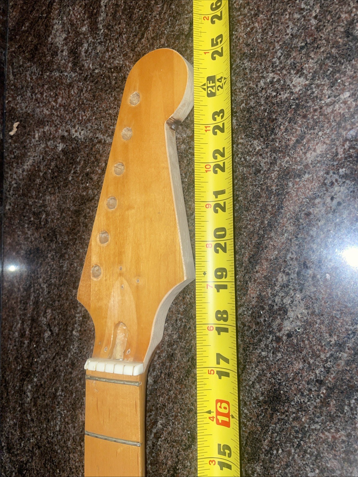 Yellow 22 Fret Electric Guitar Neck Maple Fretboard Fender Strat ?? Vintage DK ?