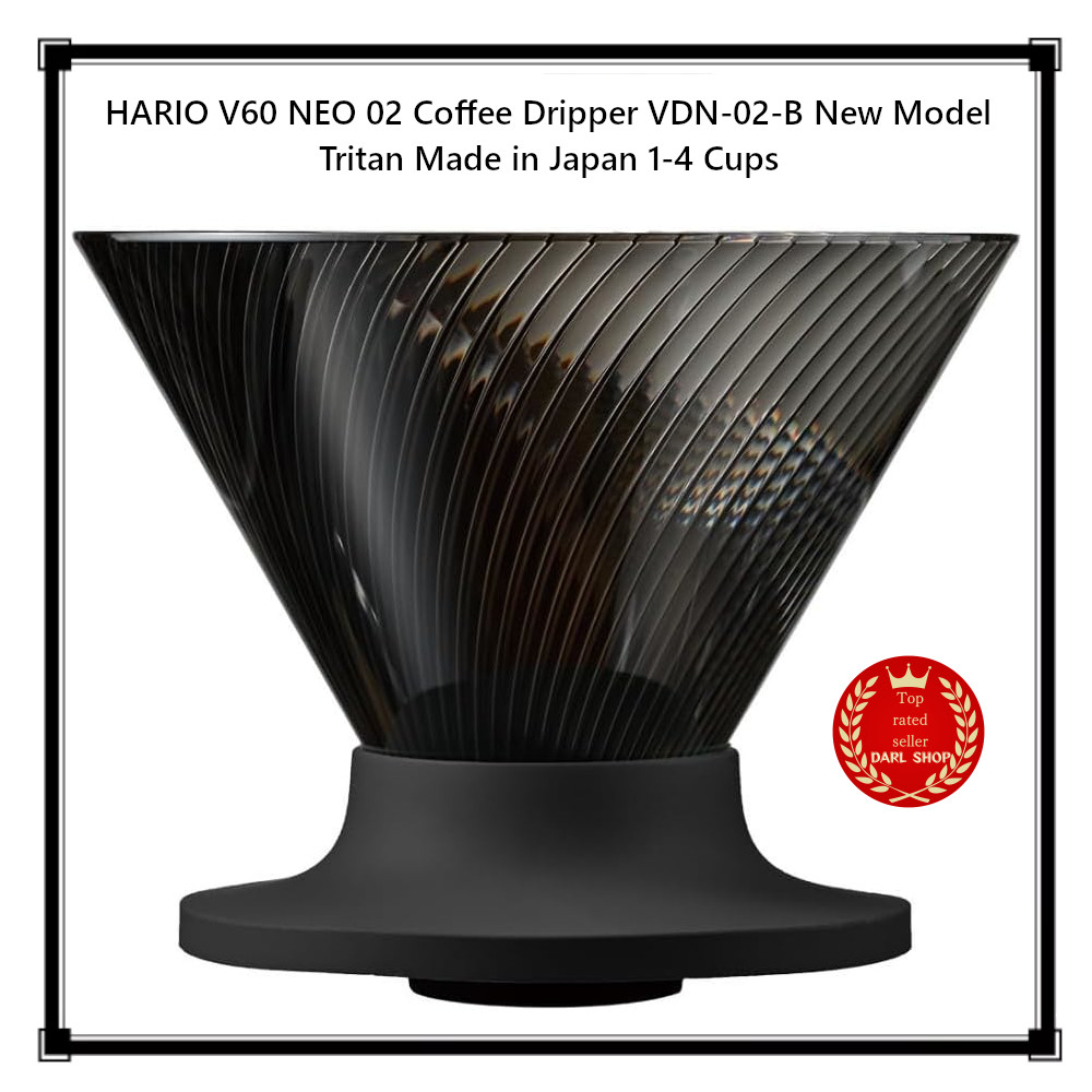 HARIO V60 NEO 02 Coffee Dripper VDN-02-B New Model Tritan Made in Japan 1-4 Cups