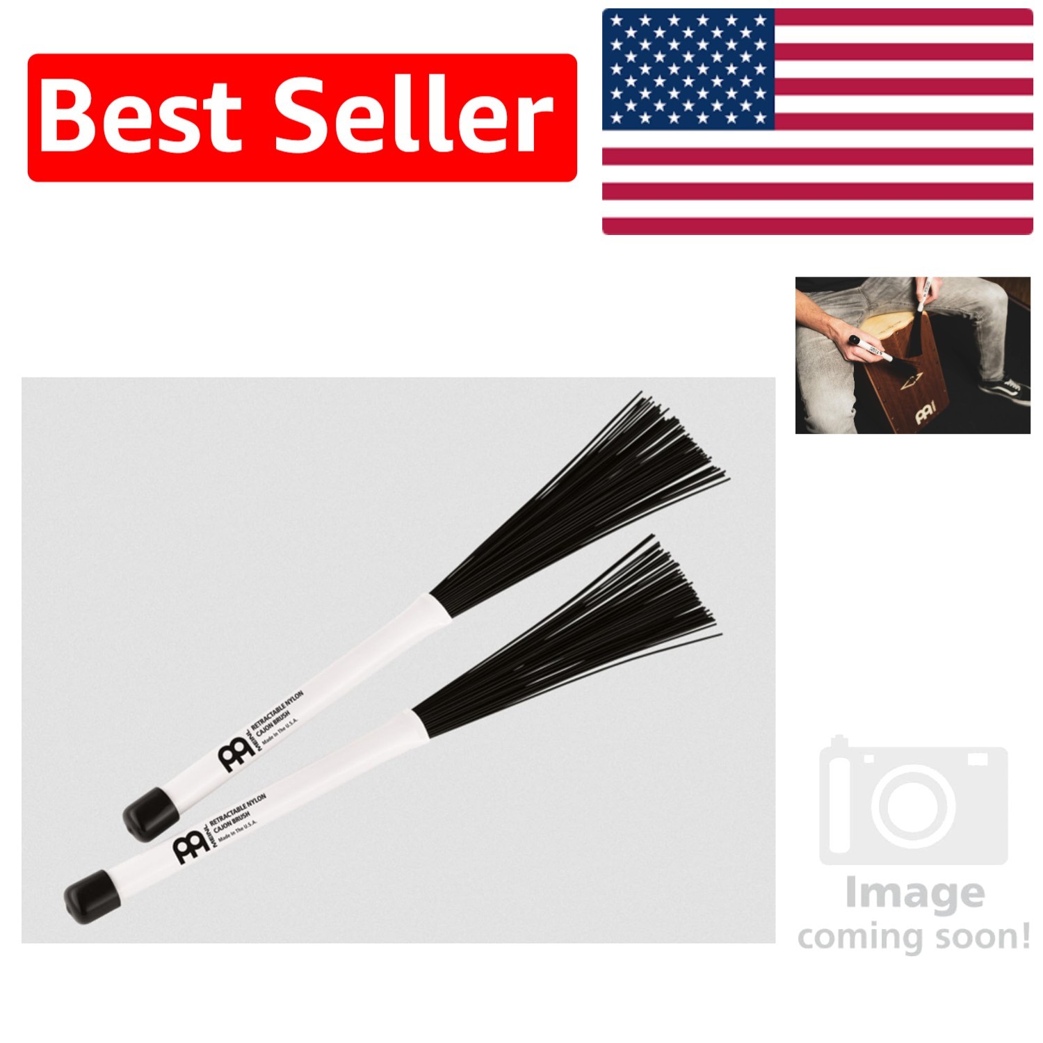 Meinl Retractable Nylon Cajon Drum Brushes - USA-Made for Crisp Acoustic Sounds