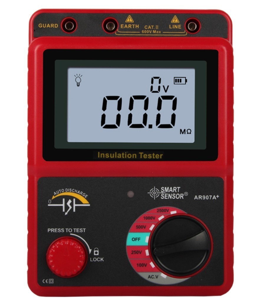 Megger Digital Voltage Insulation Meter Tester AR907A+  New- Smart Sensor