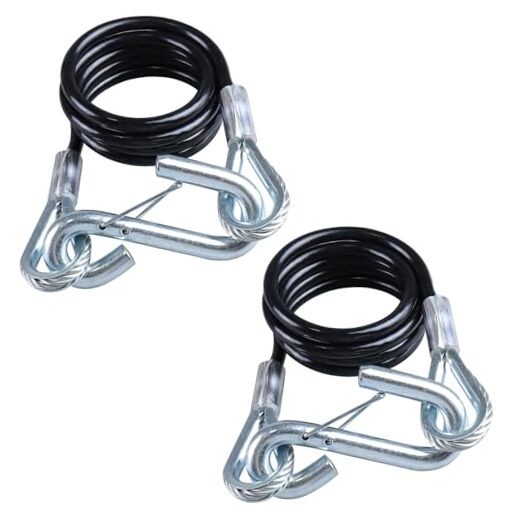 Grade 30 Steel Black Boat Trailer Safety Chain with 1 Spring Clip 1/4"x 43-7/8"