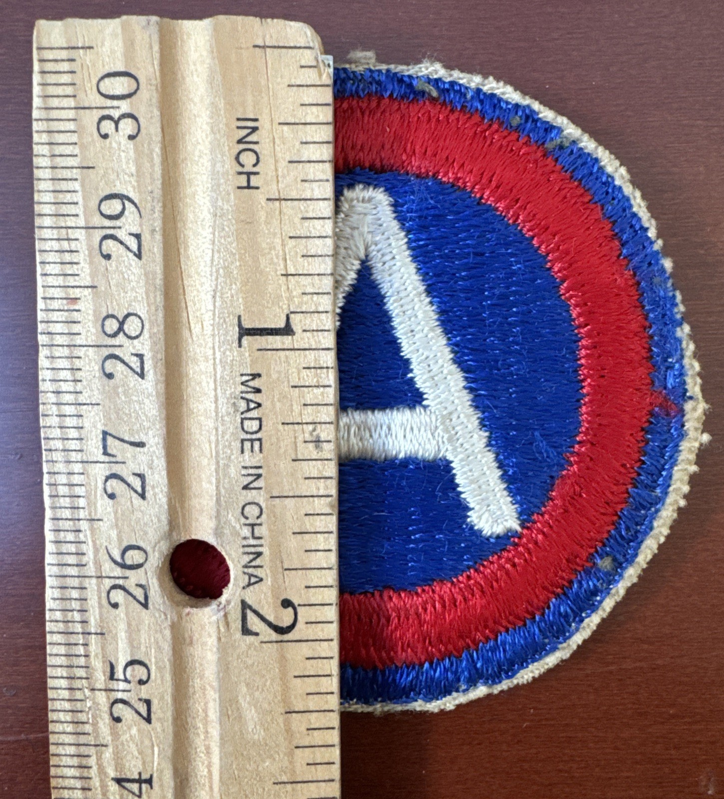 World War II Round US 3RD Army Central Command Insignia Sleeve Patch RARE