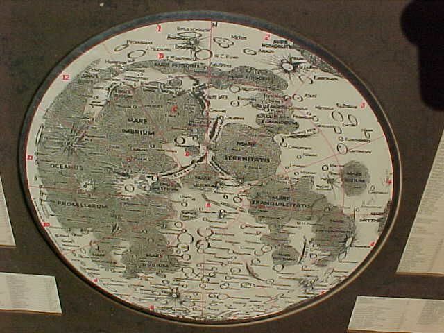 ORIGINAL VINTAGE LUNAR MAP MOUNTED ON BOARD