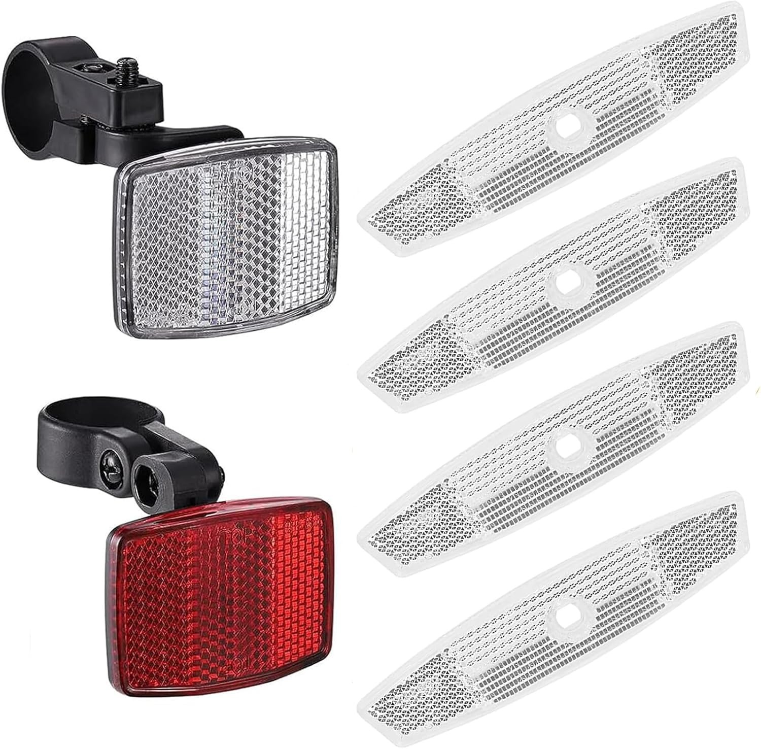 VICDUEKG 6 Pcs Bicycle Reflectors Front and Rear Kit Bike Wheel Spoke Reflectors