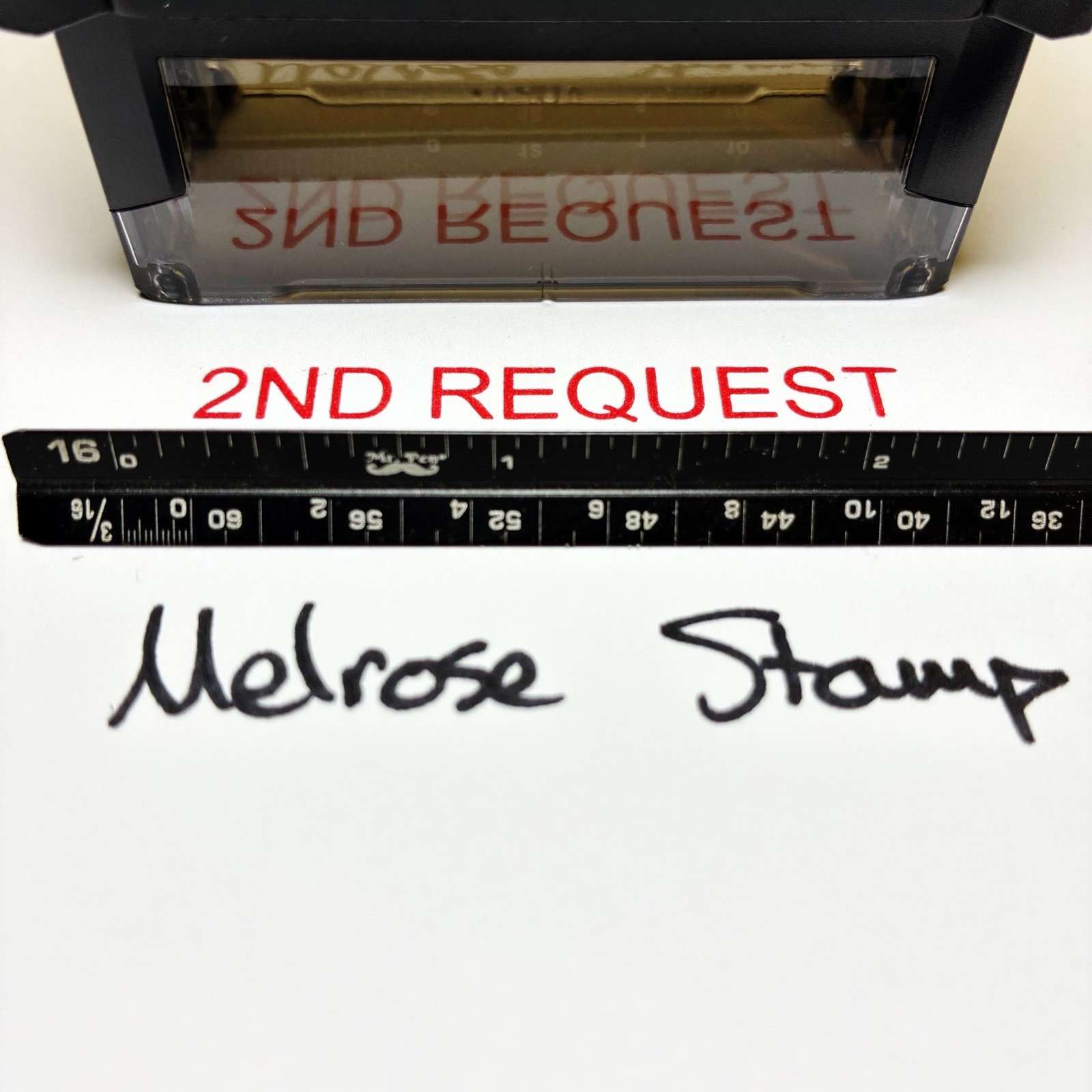 2nd Request Rubber Stamp Self Inking Red Ink Ideal 4913