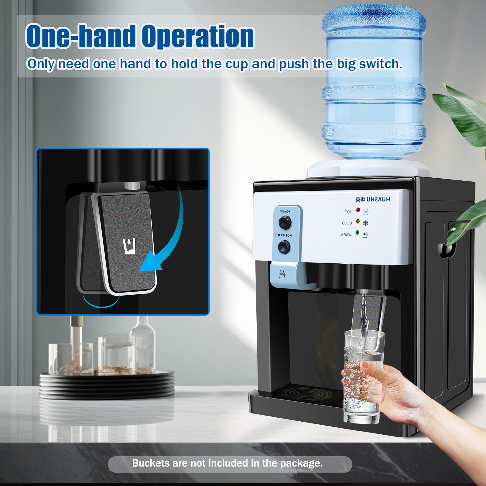 Compact Hot/Cold Water Dispenser for 1.1-4.9 Gallon Bottles, Energy Efficient