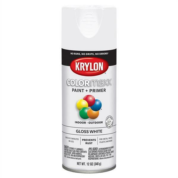 Krylon 5545 12-Oz Fast-Drying High Gloss Finish Osha Safety Spray Paint, White