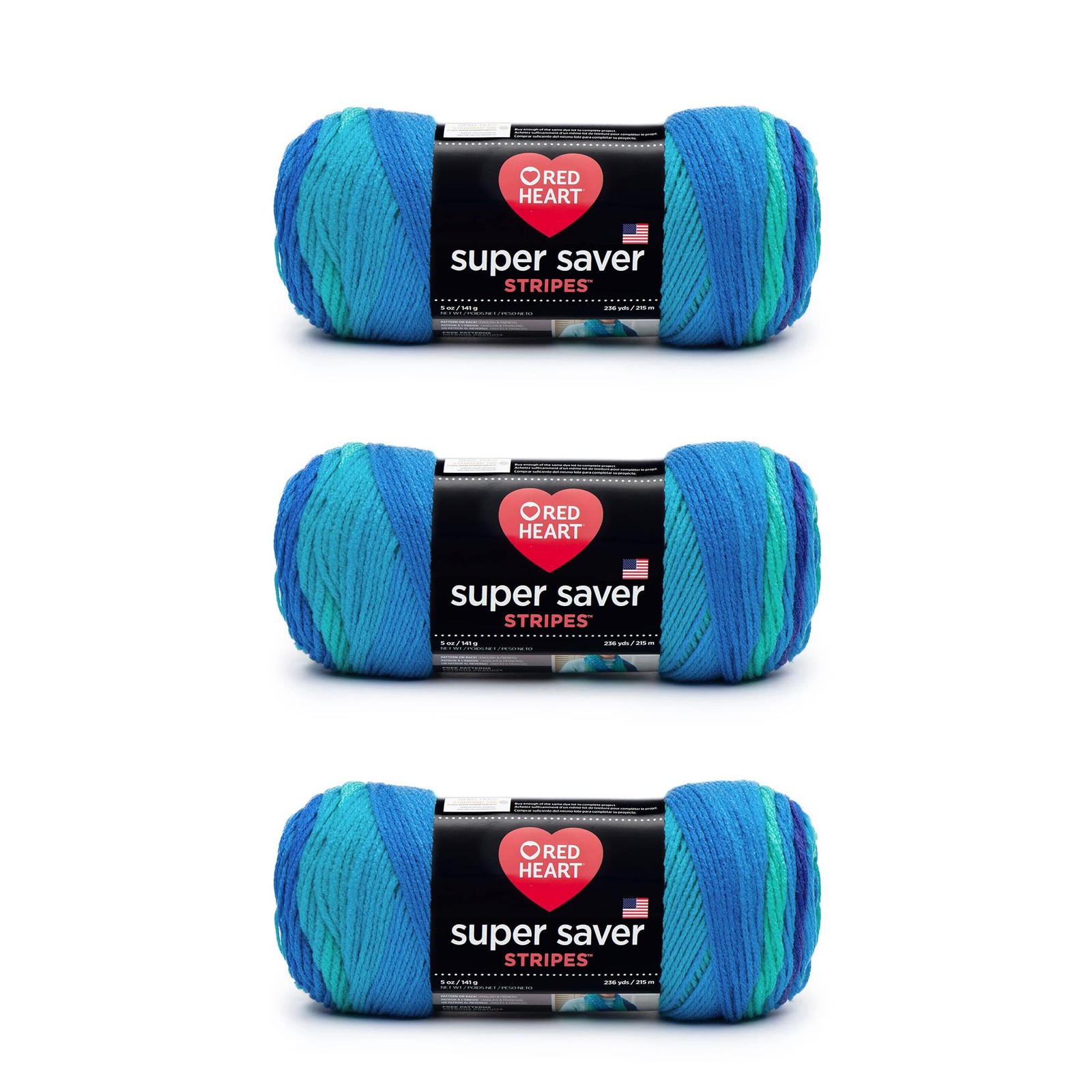 Red Heart Super Saver Yarn 3 Pack Worsted Weight Knitting Crochet Craft Yarn