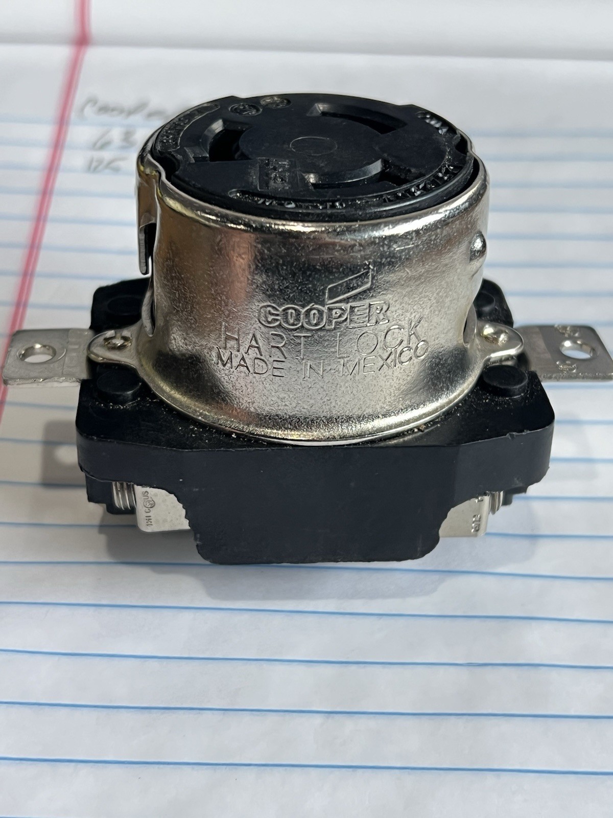 Cooper Hart Lock 63CR69-N 50A 125-250V Twist Lock Receptacle
