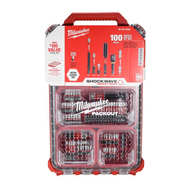 Milwaukee 48-32-4082 SHOCKWAVE Impact Duty Alloy Steel Screw Driver Bit Set with
