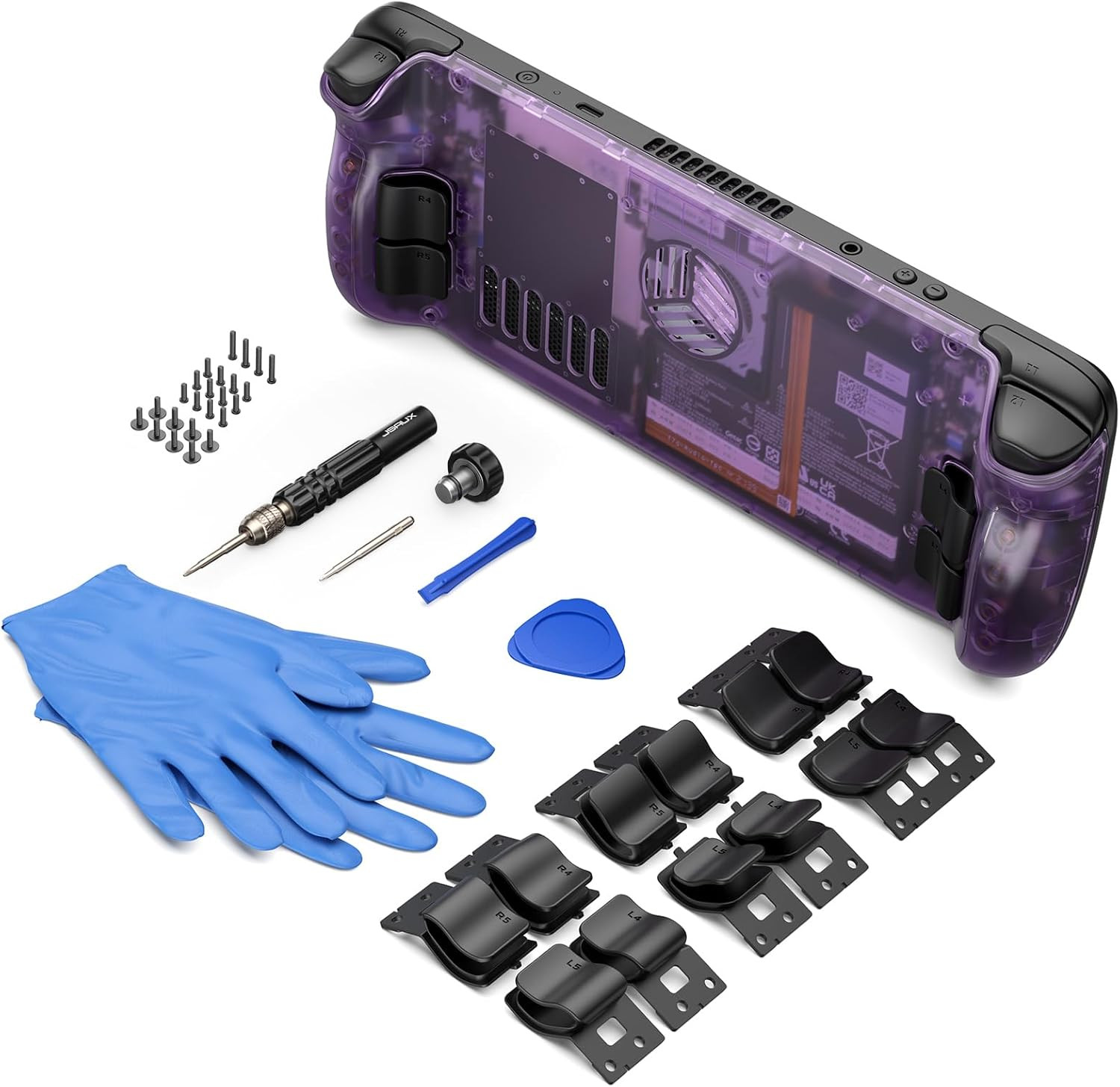 Transparent Back Plate Compatible with For Steam Deck OLED/LCD Purple