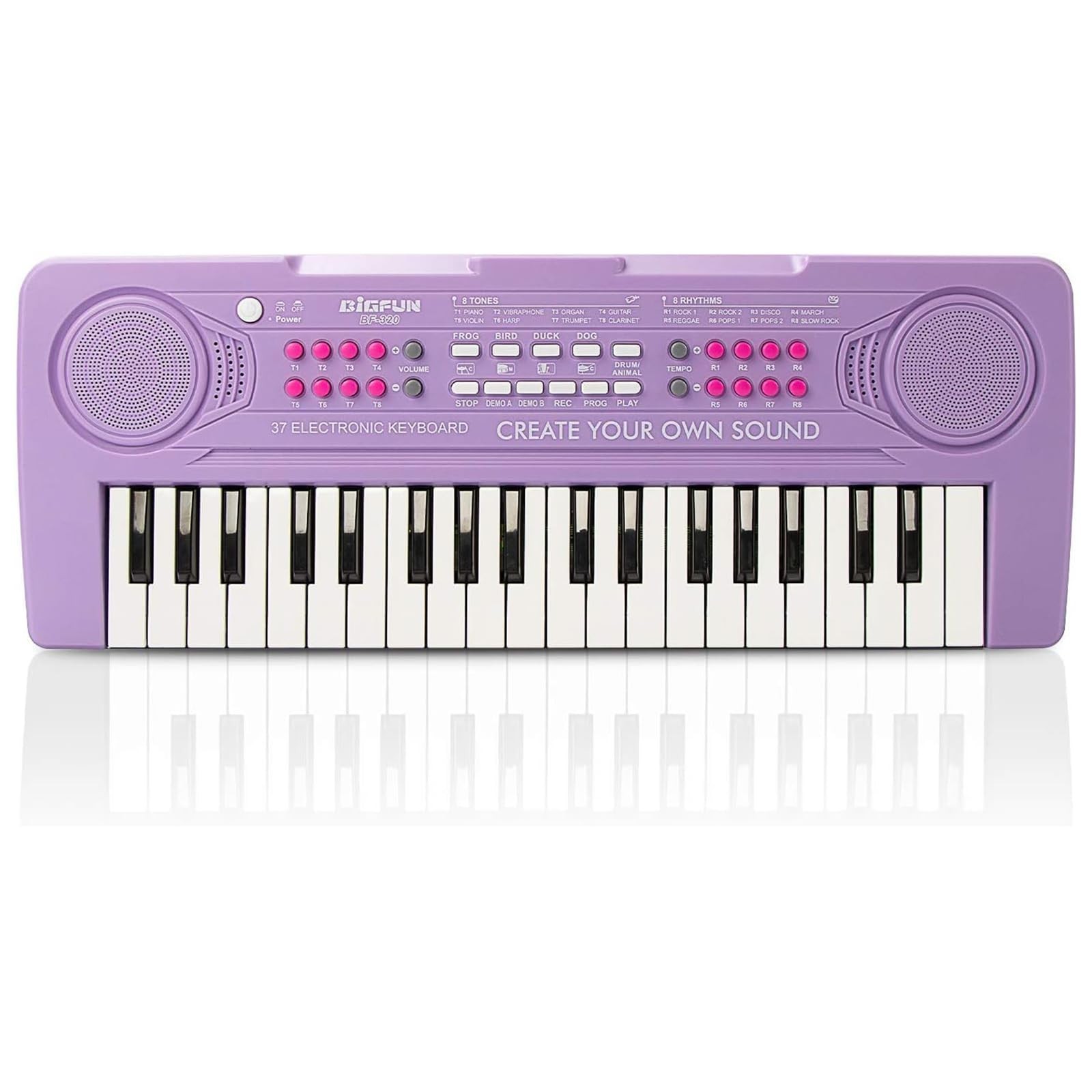Keyboard Piano for Kids, BIGFUN 37 Keys Toddler Compact/Small, Purple