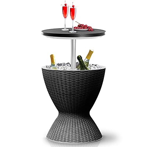 SereneLife SLBUB795 Cool Bar Outdoor Patio Furniture and Hot Tub Side Table