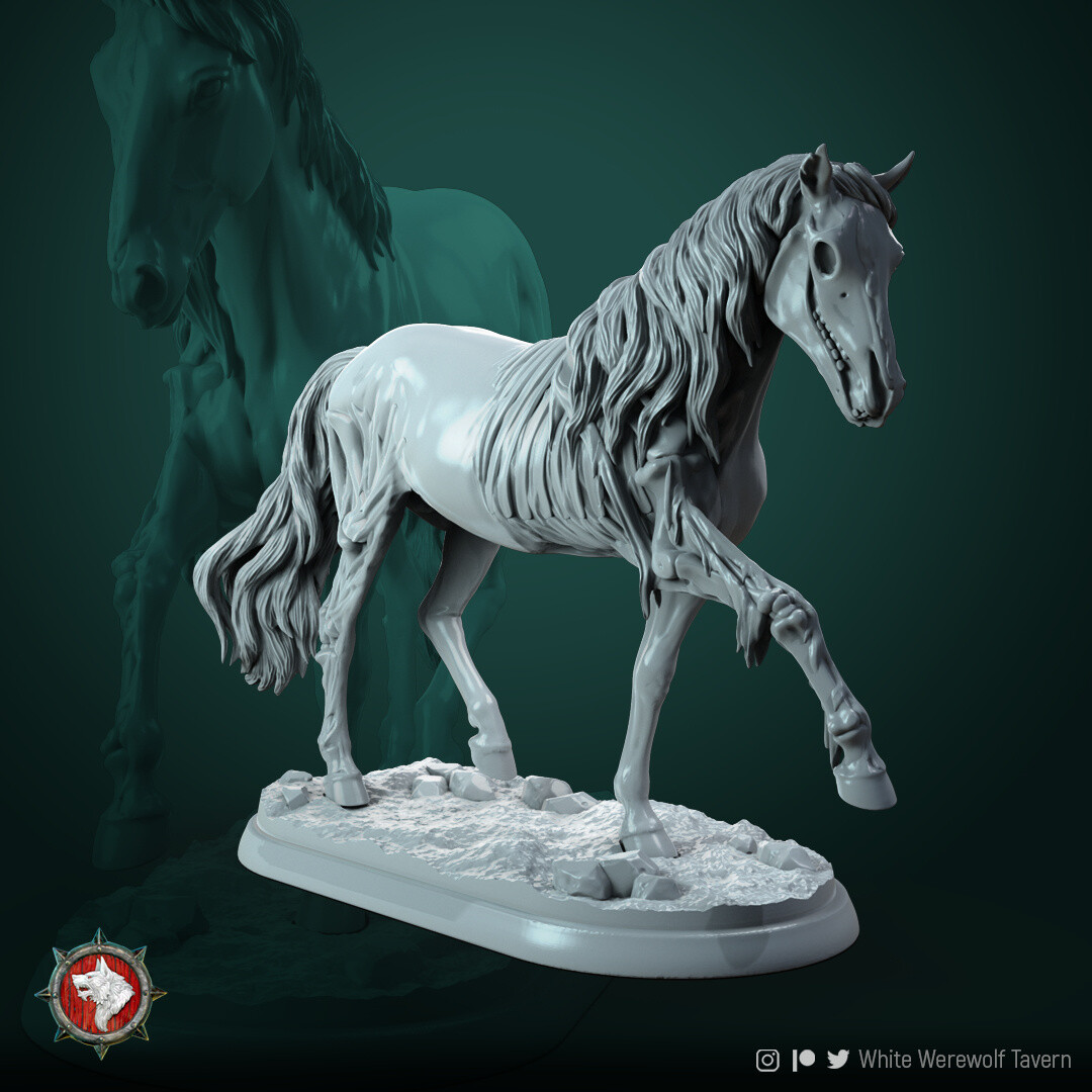 Undead Ghost Horse Miniature | D&D DnD