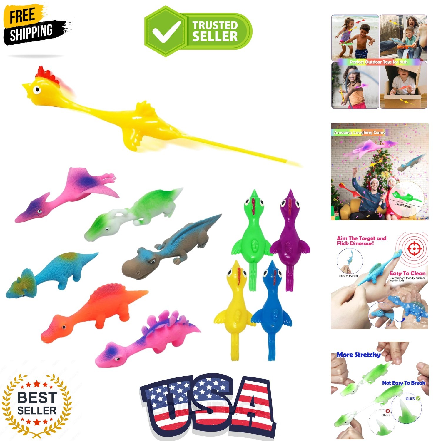 Rubber Chicken Slingshot Dinosaur Catapult Toys, Slingshot Chicken Animal Fin...