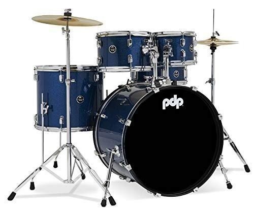 Pacific Drums Center Stage Complete Drumkit, 5 Drum Set, Royal Blue Sparkle,...