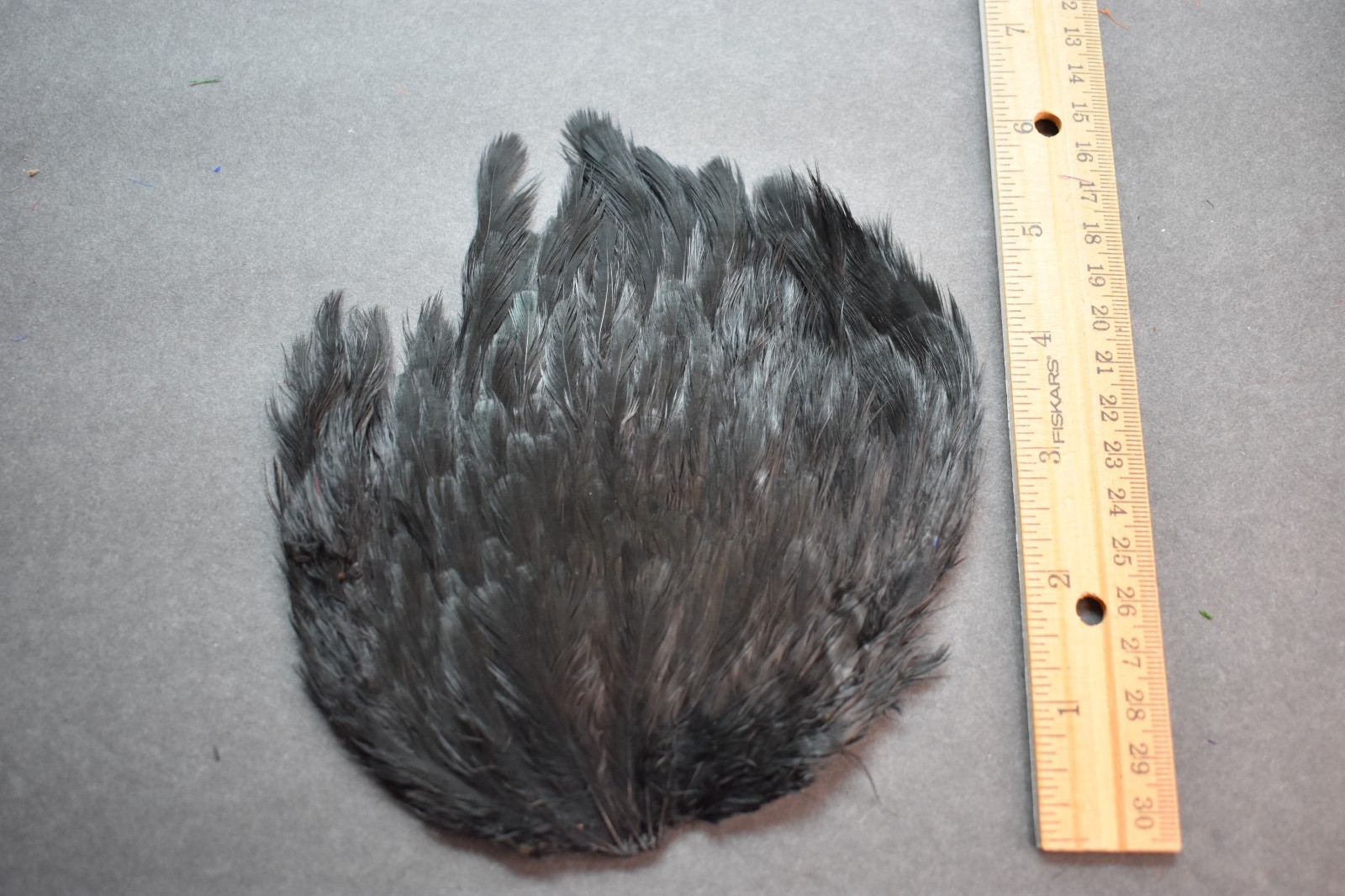 Lot 364, Dyed Black  India Hen Back Saddle Feathers for Fly Tying