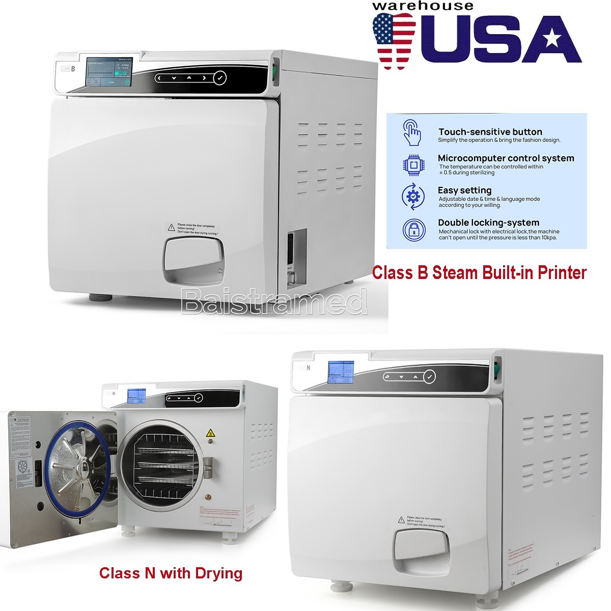 22L Dental Class B Autoclave Steam Sterilizer /Class N Sterilizer with Drying