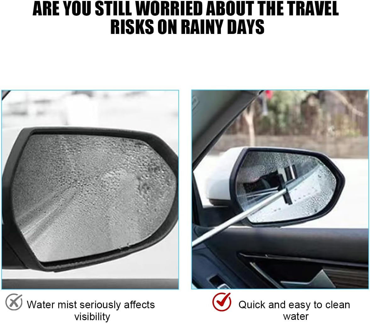 Bling Car Rearview Mirror Wiper, Retractable Rhinestone Vehicle Window Squeegee