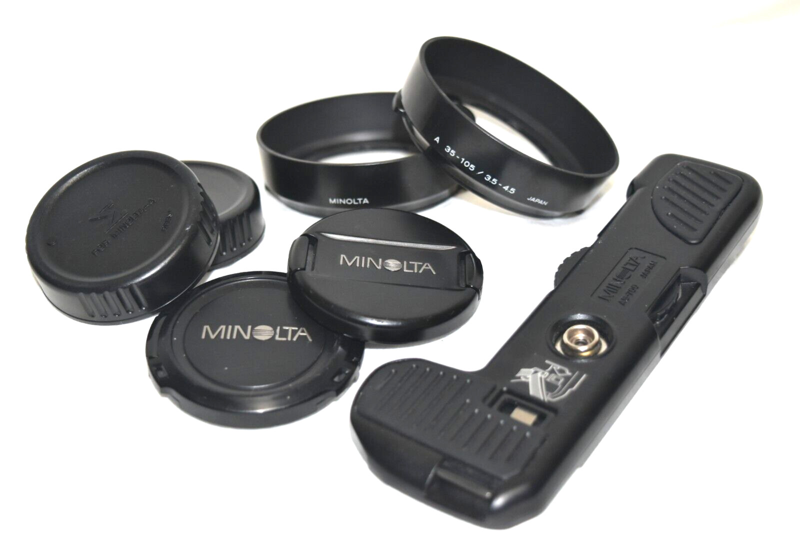 Minolta LF-1155 LF-1055 Lens Cap F/R A 35-105 f3.5-4.5 hood AB-700 Base Plate
