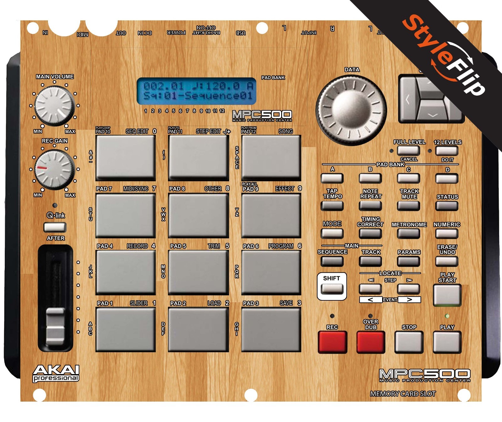 Akai MPC-500  | Wood 5 | Protective Decal | StyleFlip Skins