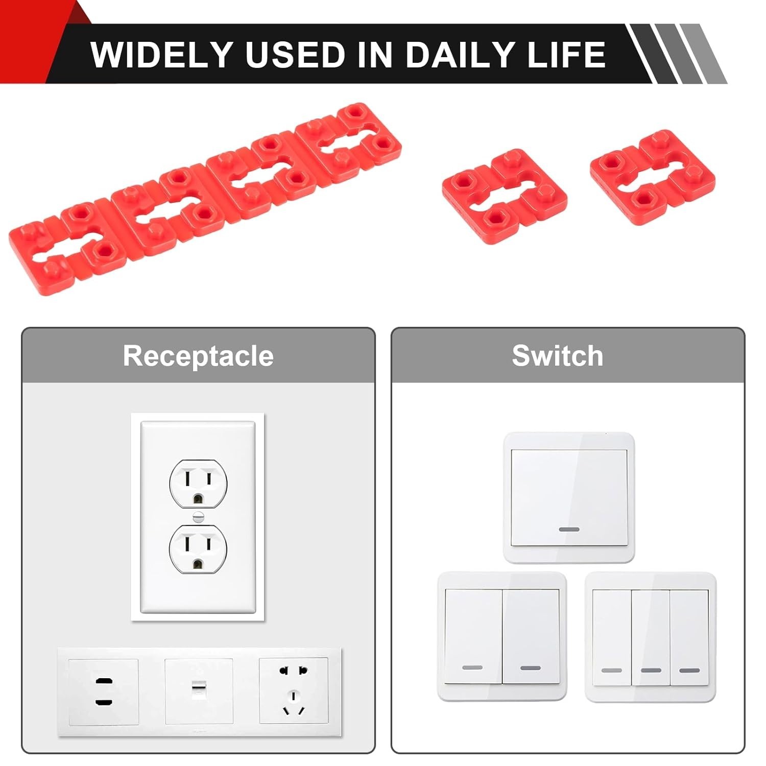 48 Pcs Outlet Spacers for Electrical Box Extender -Loose Switch Wall Plate Shims