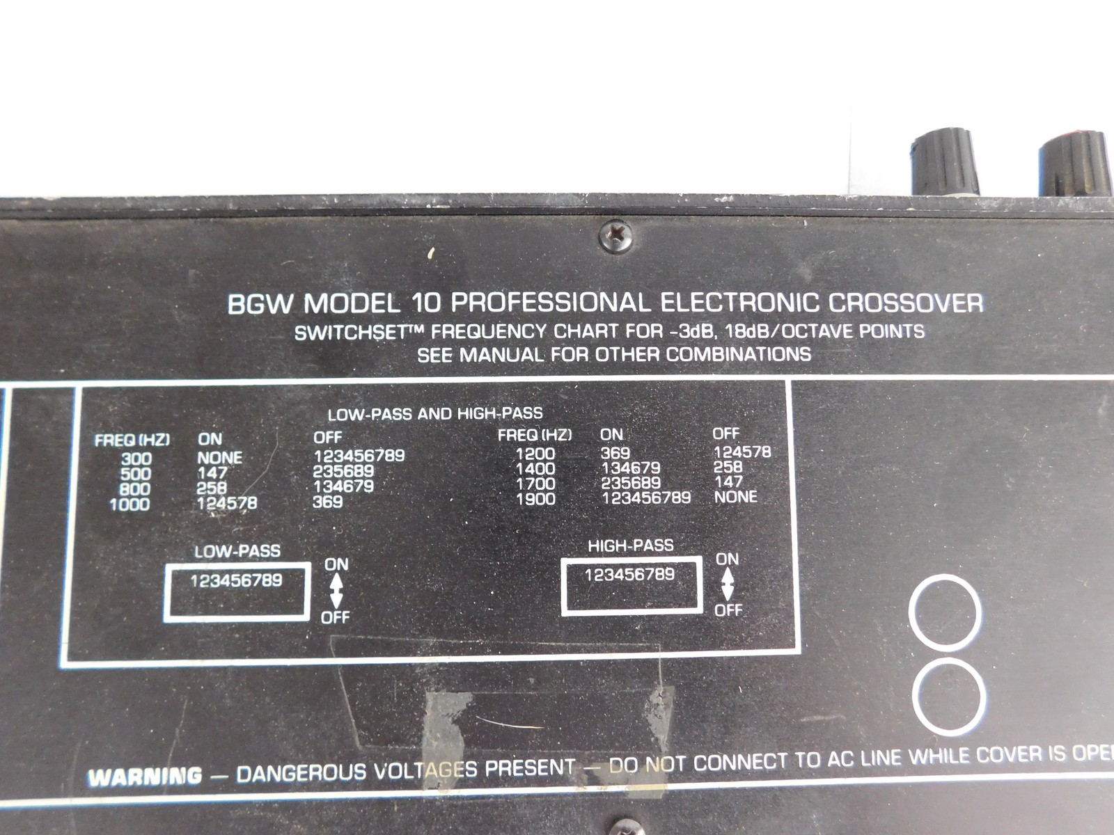 BGW Model 10 Professional Electronic Crossover (JSP119)