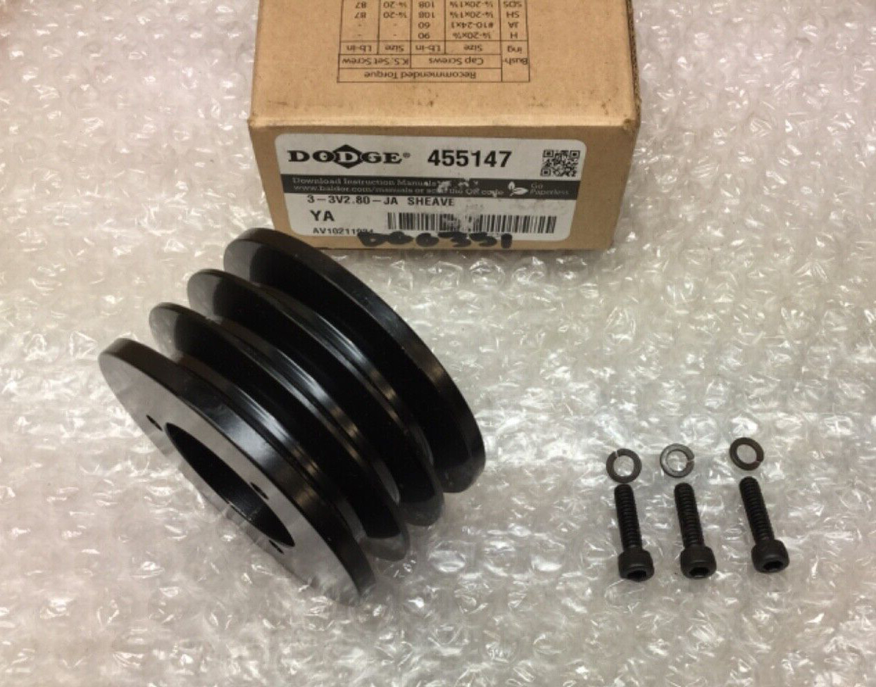 DODGE 455147 3-3V2.80-JA 3-GROOVE SHEAVE 13631 MAX RPM NEW IN BOX