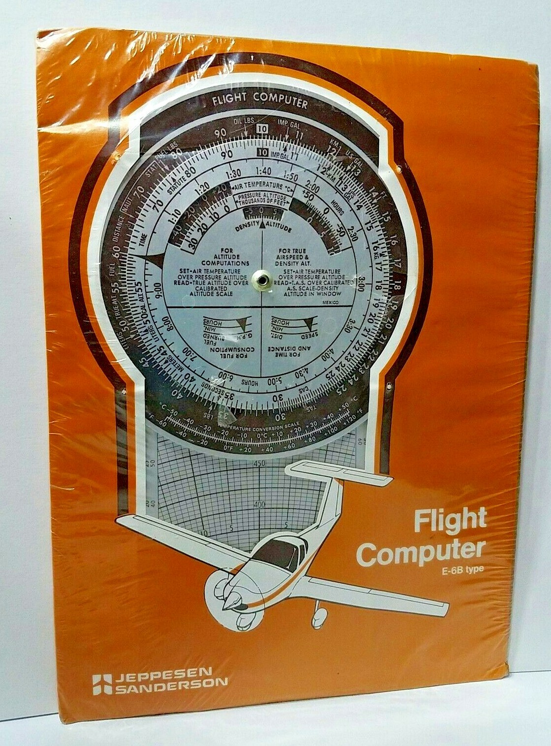 Vintage Jeppesen Sanderson Metal E-6B Flight Computer w/ Case & Manual New