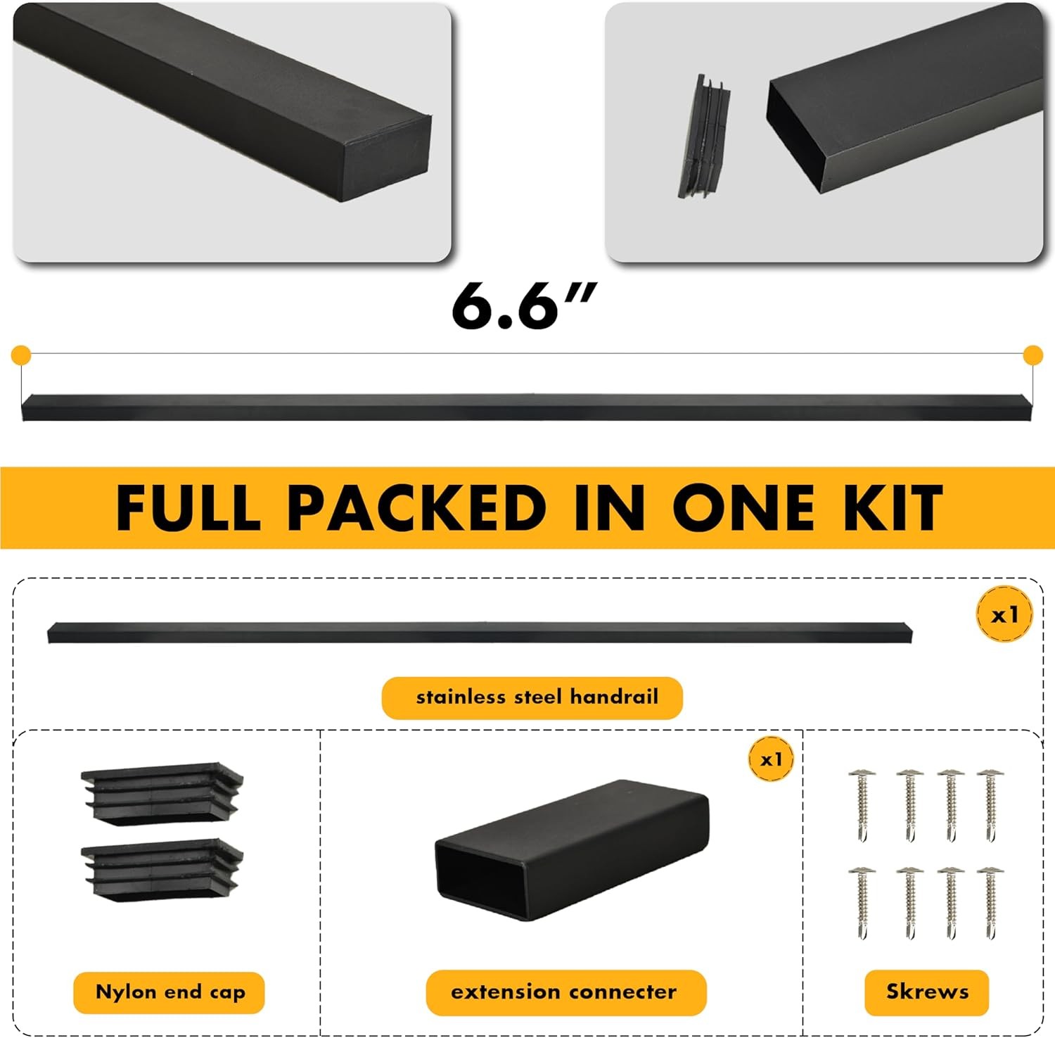 1 Pack 6F6 Length Stainless Steel 304 Adjustable Cable Rectangular Set 1