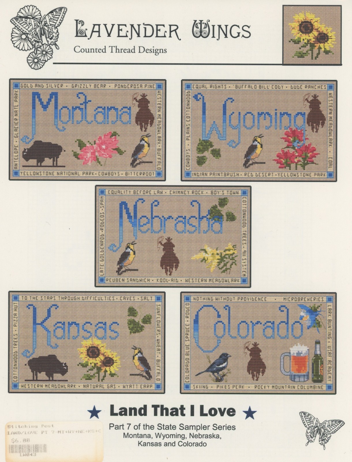 Lavender Wings Land That I Love Part 7 Central States Cross Stitch Pattern