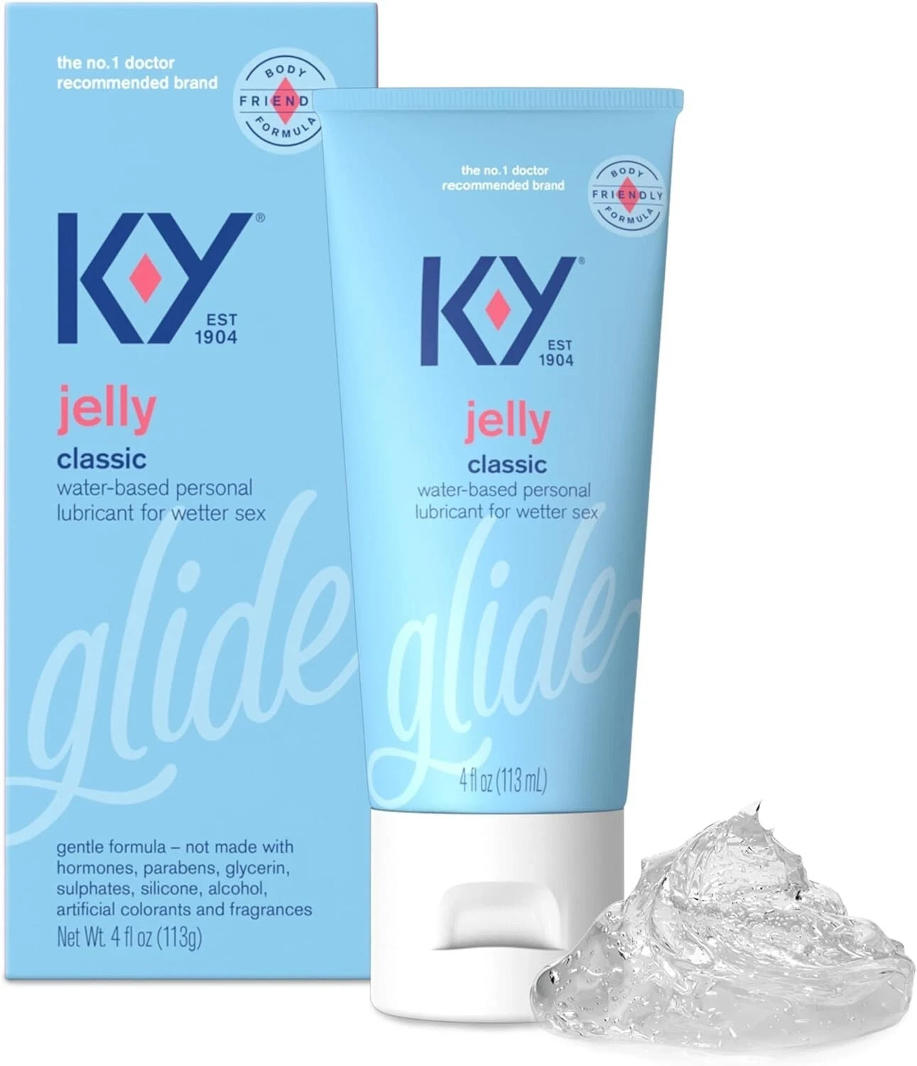 K-Y Jelly Personal Lubricant Water Based Lube for Wetter Sex 4 oz **NEW**