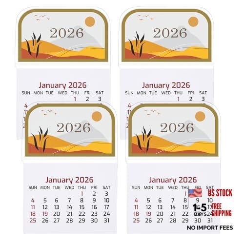 Mini Stick on Calendars 2026 Small Calendars Peel and Stick Calendar 4Pack